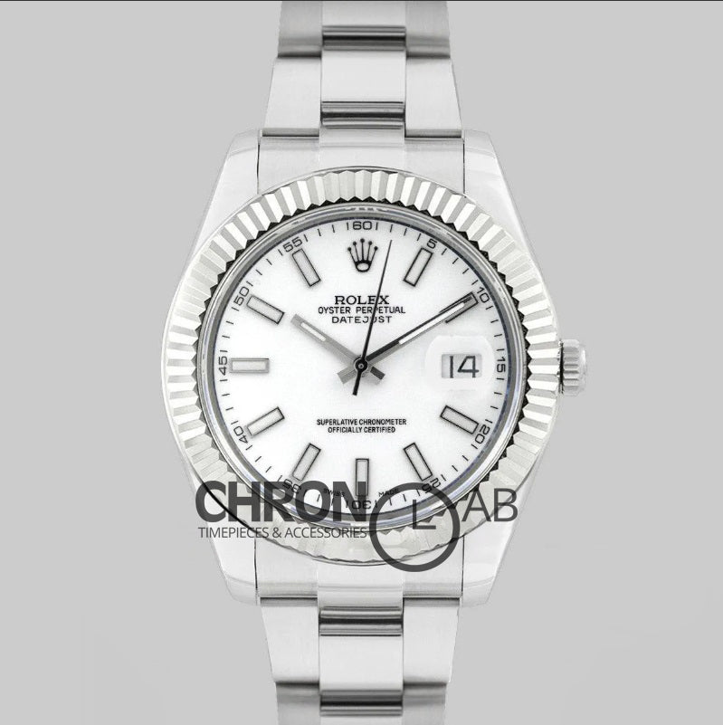 Datejust II 41 126334 White Dial Stick Markers
