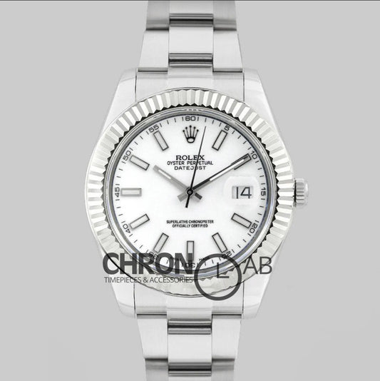 Datejust II 41 126334 White Dial Stick Markers