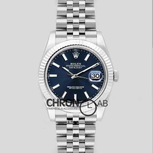 Datejust 41 126334 Blue Dial Stick Markers in White Gold