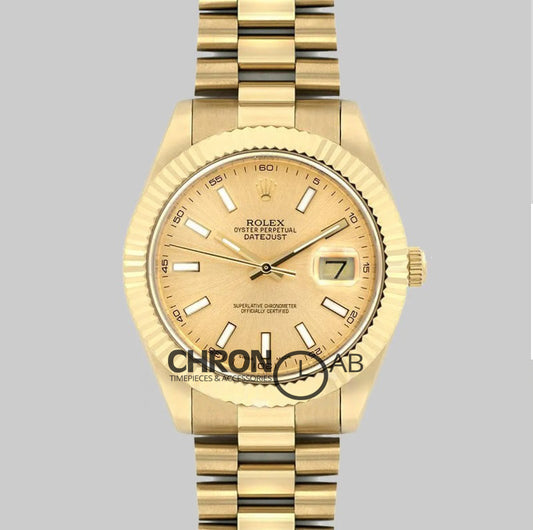 Datejust 41 126333 Champagne Dial Stick Markers