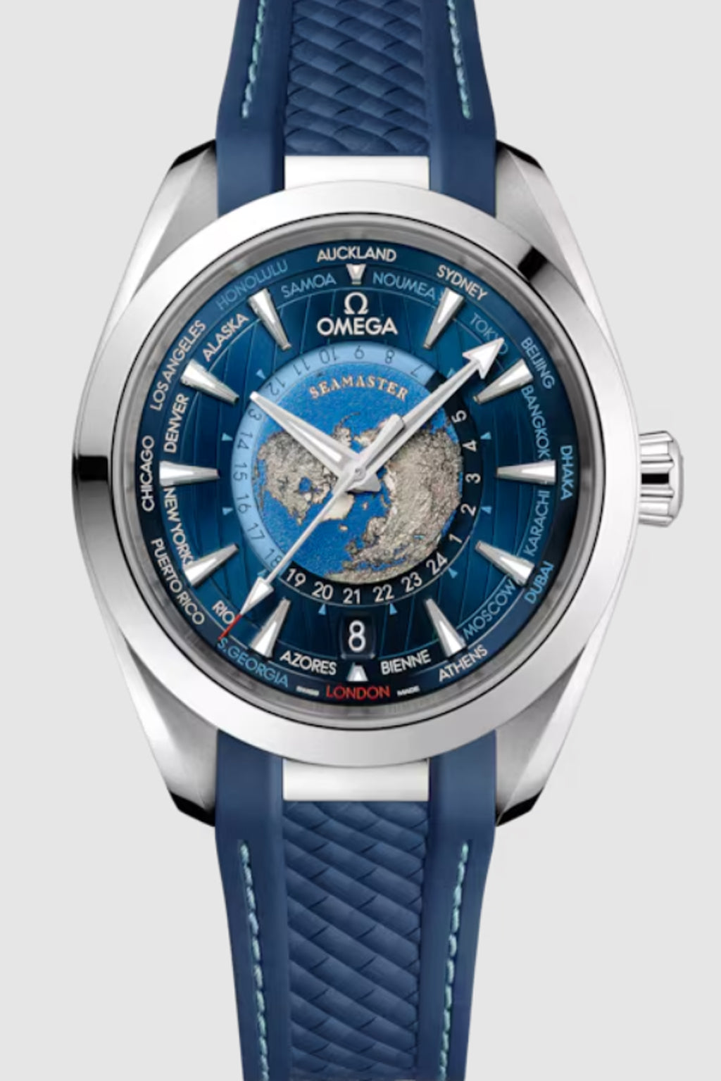 Omega Seamaster Aqua Terra Worldtimer 220.12.43.22.03.001 Replica AA+ με μπλε καντράν και λουράκι