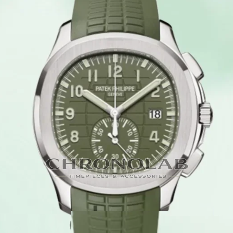 Aquanaut Chronograph Ref. 5968G-010  Khaki Green Rubber 42mm