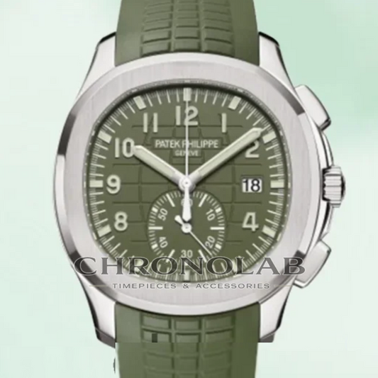 Aquanaut Chronograph Ref. 5968G-010  Khaki Green Rubber 42mm