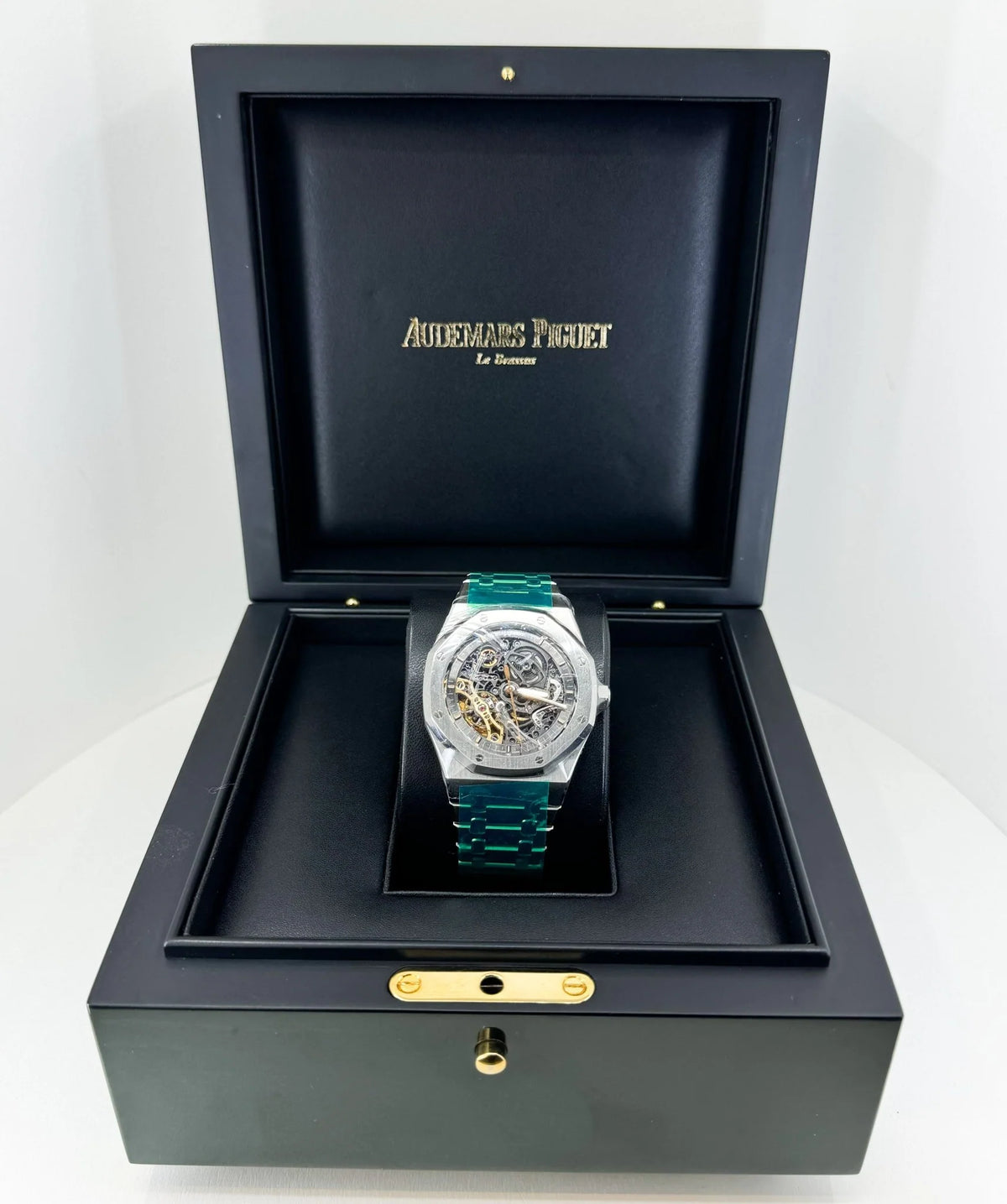 Audemars Piguet Royal Oak Double Balance Wheel Openworked Stainless Steel 41mm Black Skeleton Dial 15407ST.OO.1220ST.01