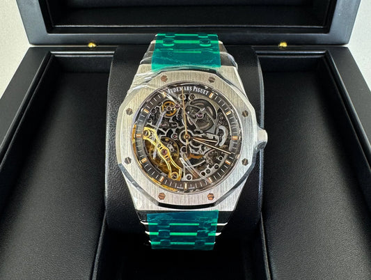 Audemars Piguet Royal Oak Double Balance Wheel Openworked Stainless Steel 41mm Black Skeleton Dial 15407ST.OO.1220ST.01