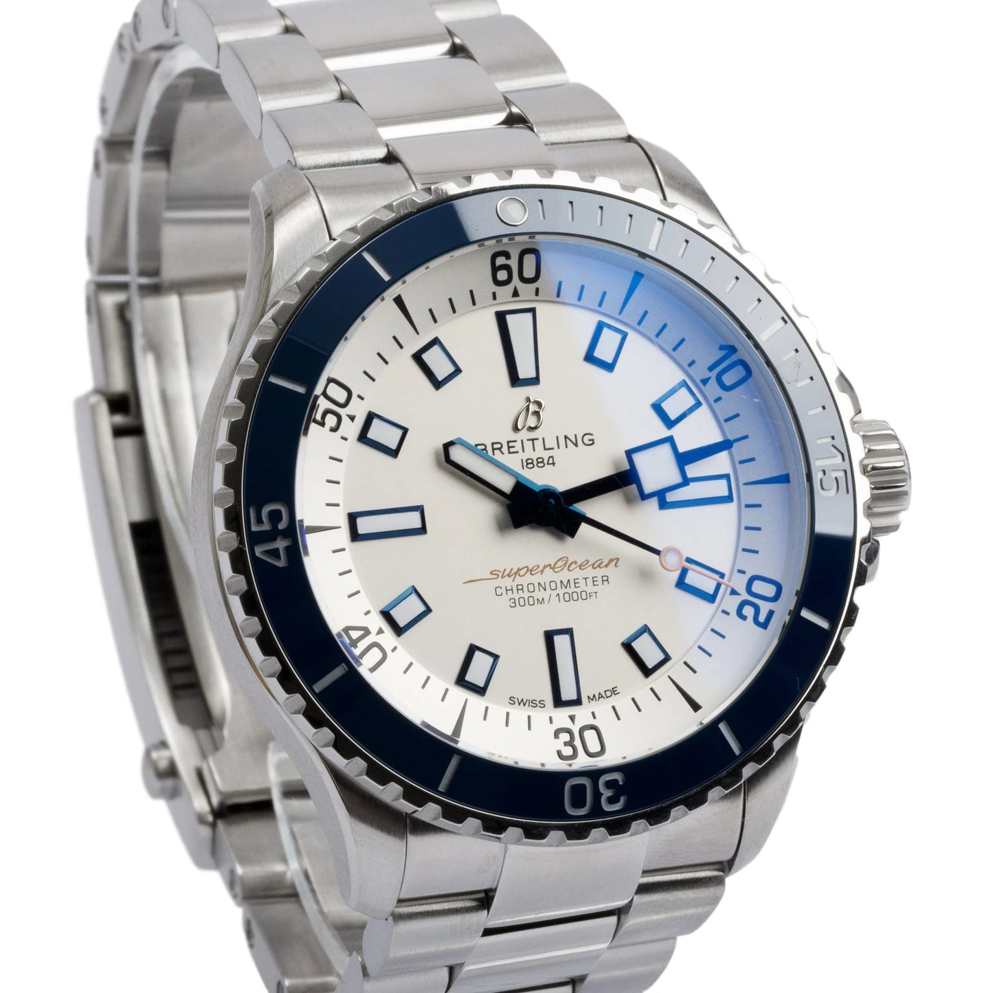 Stainless Steel Superocean 44mm  Automatic Watch w Box & Papers