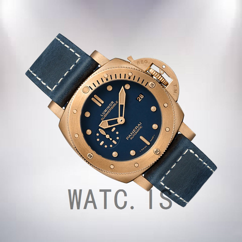 Submersible PAM01074 47mm Men's Blue Dial Rose Gold-tone