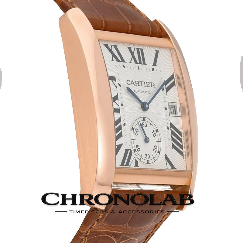 Cartier Tank MC Men’s Quartz Watch 36mm Black Leather Strap Swiss Made