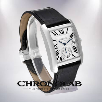 Λεπτομέρεια ασημί καντράν Cartier Tank MC replica