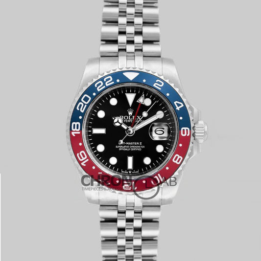 GMT Master II 126710 BLRO Pepsi Black Dial in Jubilee