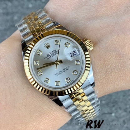 Datejust 279173 Silver Diamond Dial Fluted Bezel 36mm Lady Replica Watch