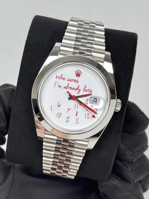 Elegant Custom Steel Datejust 41 Who Cares Design with Jubilee Bracelet - Luxury Custom Watches