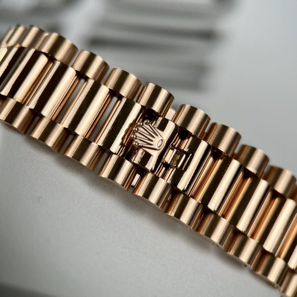 Rolex Day-Date Best Replica Watch Gold Wrapped + Diamonds Moissanite Baguette 36mm