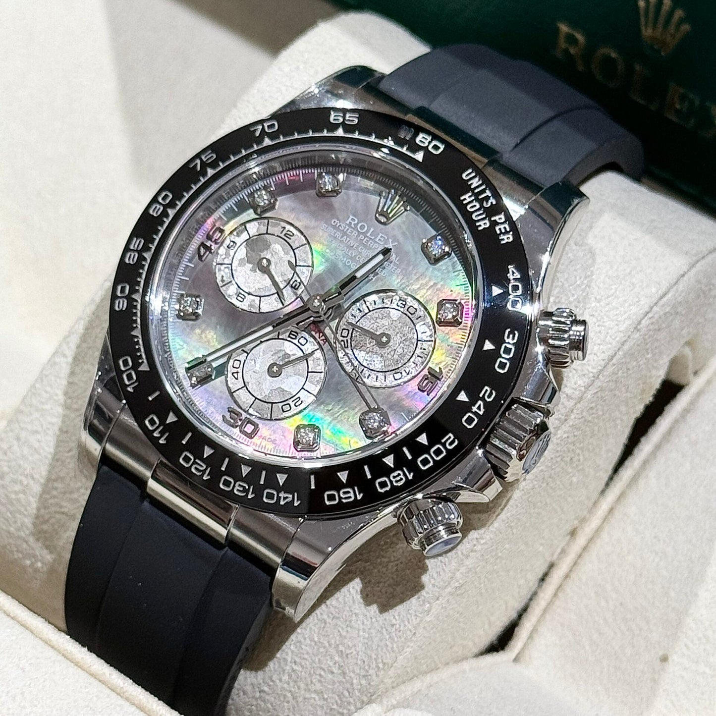 Rolex Replica Watches Daytona Mother Of Pearl And Moissanite Diamonds Dial 40mm Clone