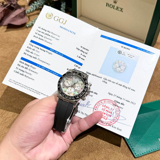 Rolex Replica Watches Daytona Mother Of Pearl And Moissanite Diamonds Dial 40mm Clone