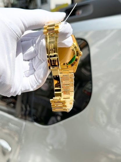 Rolex Day-Date Replica Watch Diamond Moissanite Baguette Gold Wrapped 40mm Clone