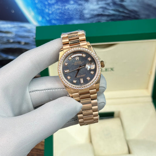 Rolex Day-Date Purple Mother of Pearl Dial Super Fake Watch BP Factory 40mm