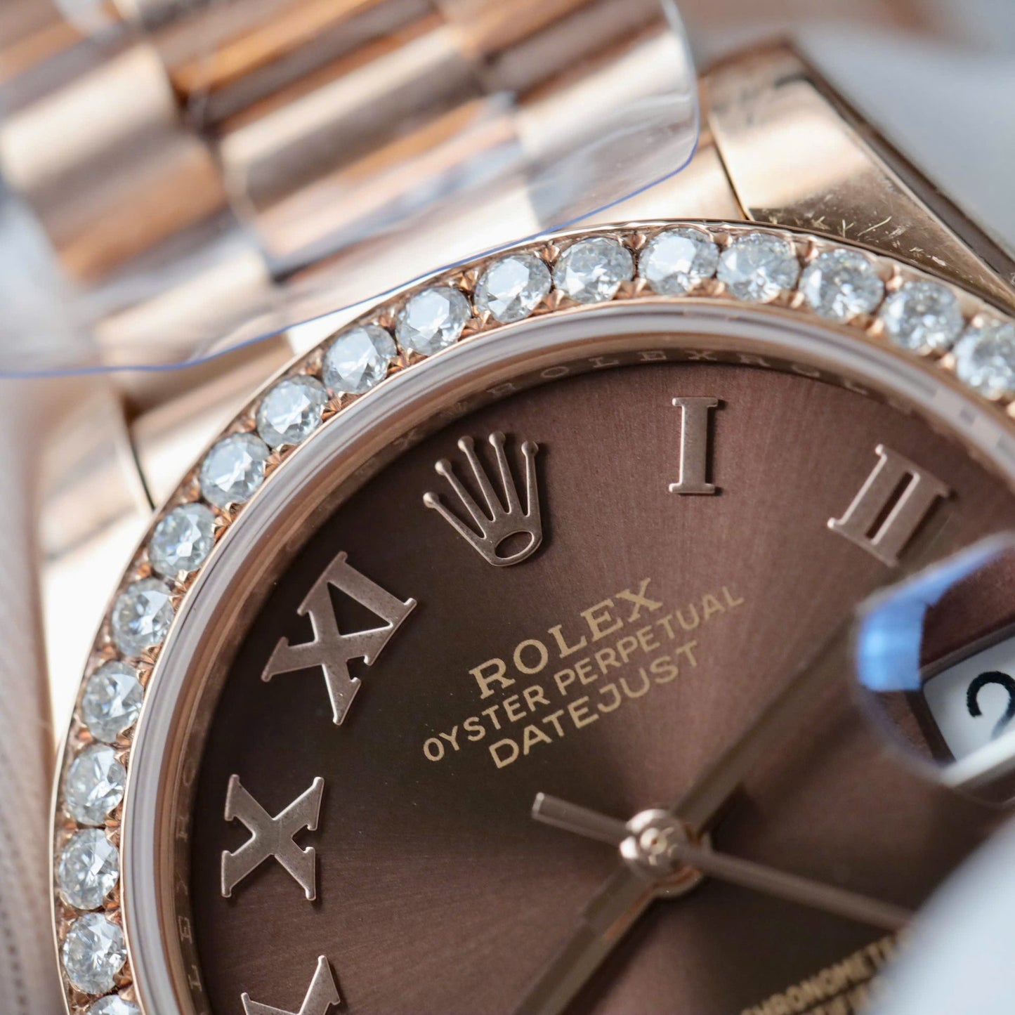 Rolex DateJust Women’s Copies Watch Diamonds Moissanite + 18K Gold Wrapped 31mm