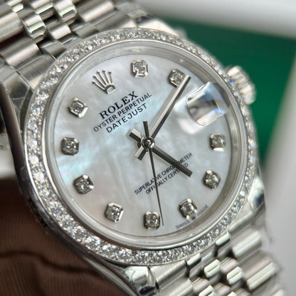 Rolex DateJust Replica Watch Jubilee Strap With Mother of Pearl Dial 31mm Clone