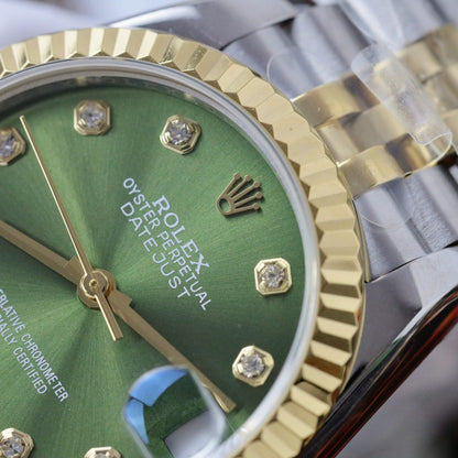 Rolex DateJust Fake Watches Green Dial Jubilee Strap 31mm Clone
