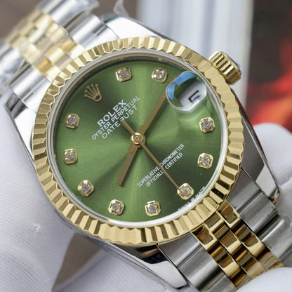 Rolex DateJust Fake Watches Green Dial Jubilee Strap 31mm Clone