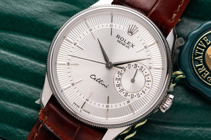Rolex Replica Watch Cellini Date 50519 Brown Leather Strap 39mm