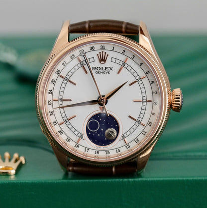 Rolex Cellini Moonphase 50535 Replica Watch Leather Strap 39mm