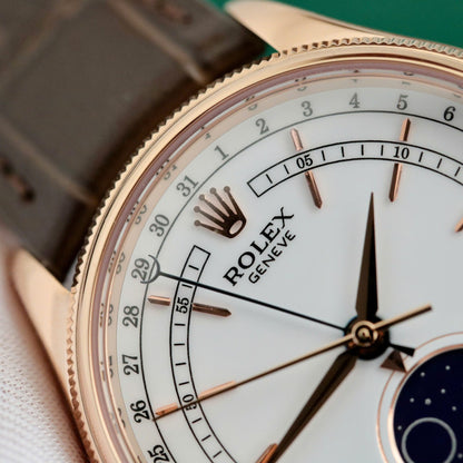 Rolex Cellini Moonphase 50535 Replica Watch Leather Strap 39mm