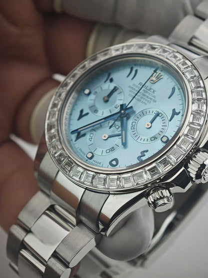 Rolex Cosmograph Daytona 116576TBR Replica Watch Platinum PT950 + Diamonds Custom 40mm  Clone