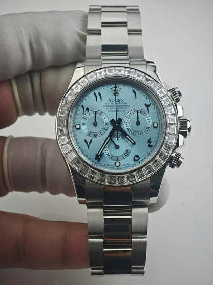 Rolex Cosmograph Daytona 116576TBR Replica Watch Platinum PT950 + Diamonds Custom 40mm  Clone