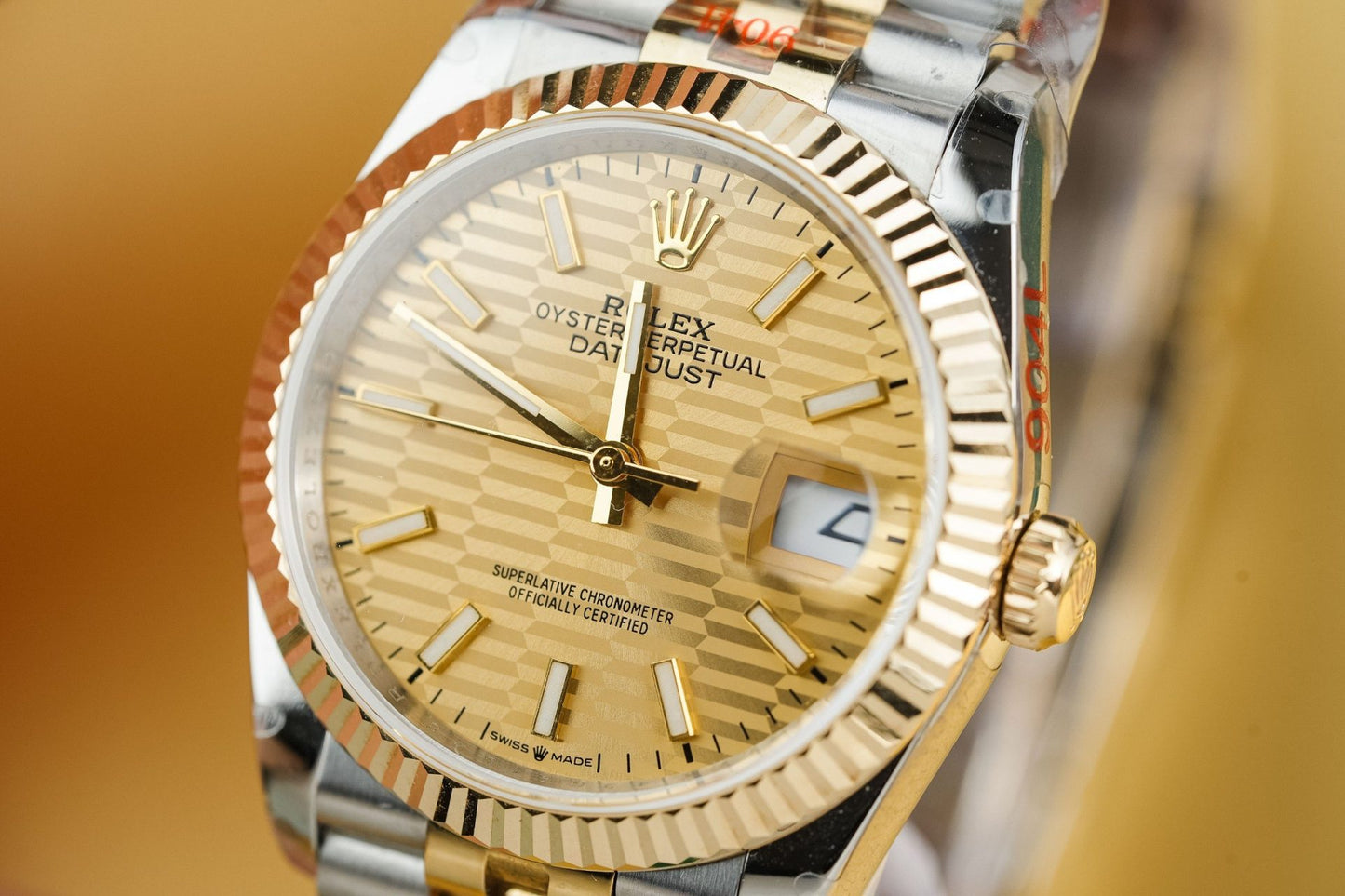 Rolex Best Replica Watch DateJust 126233 Yellow Champagne Fluted Dial Gold Wrapped  36mm Clone