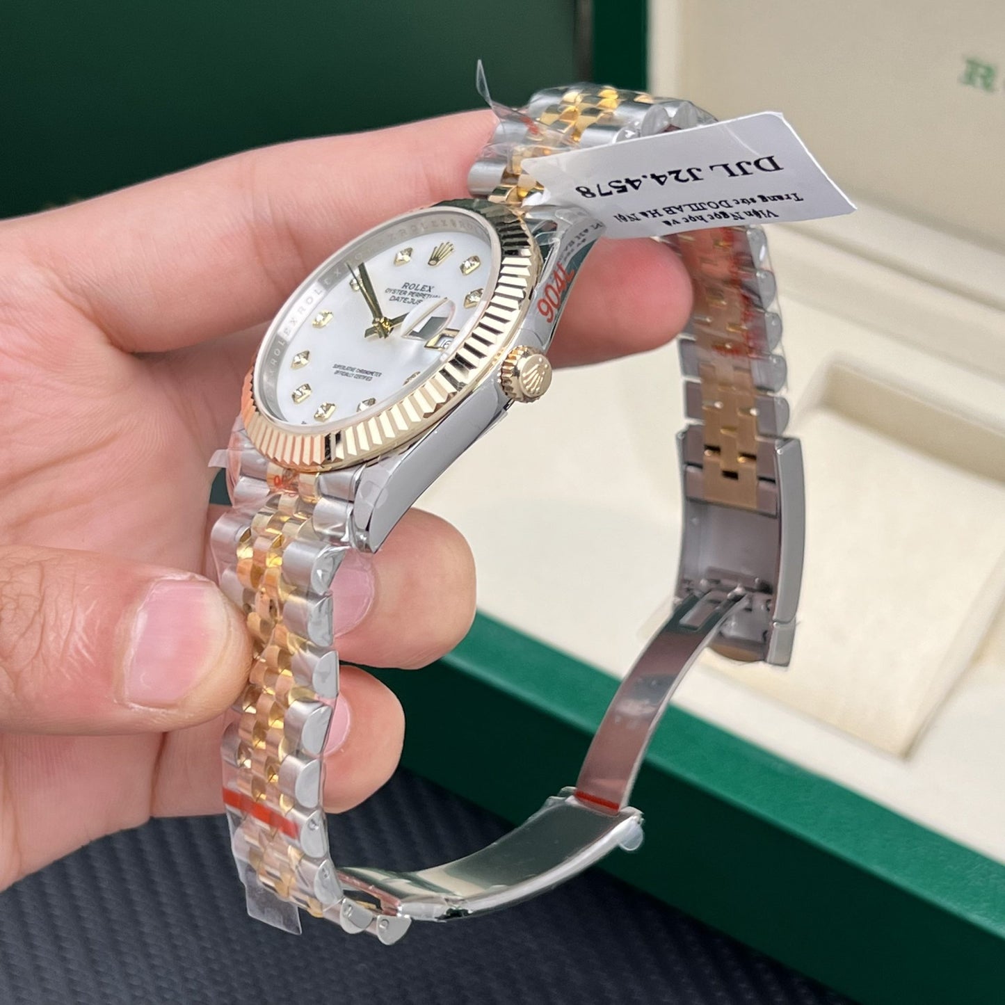 Rolex Replica Watch DateJust Gold Wrapped Mother Of Pearl Dial GM Factory 41mm