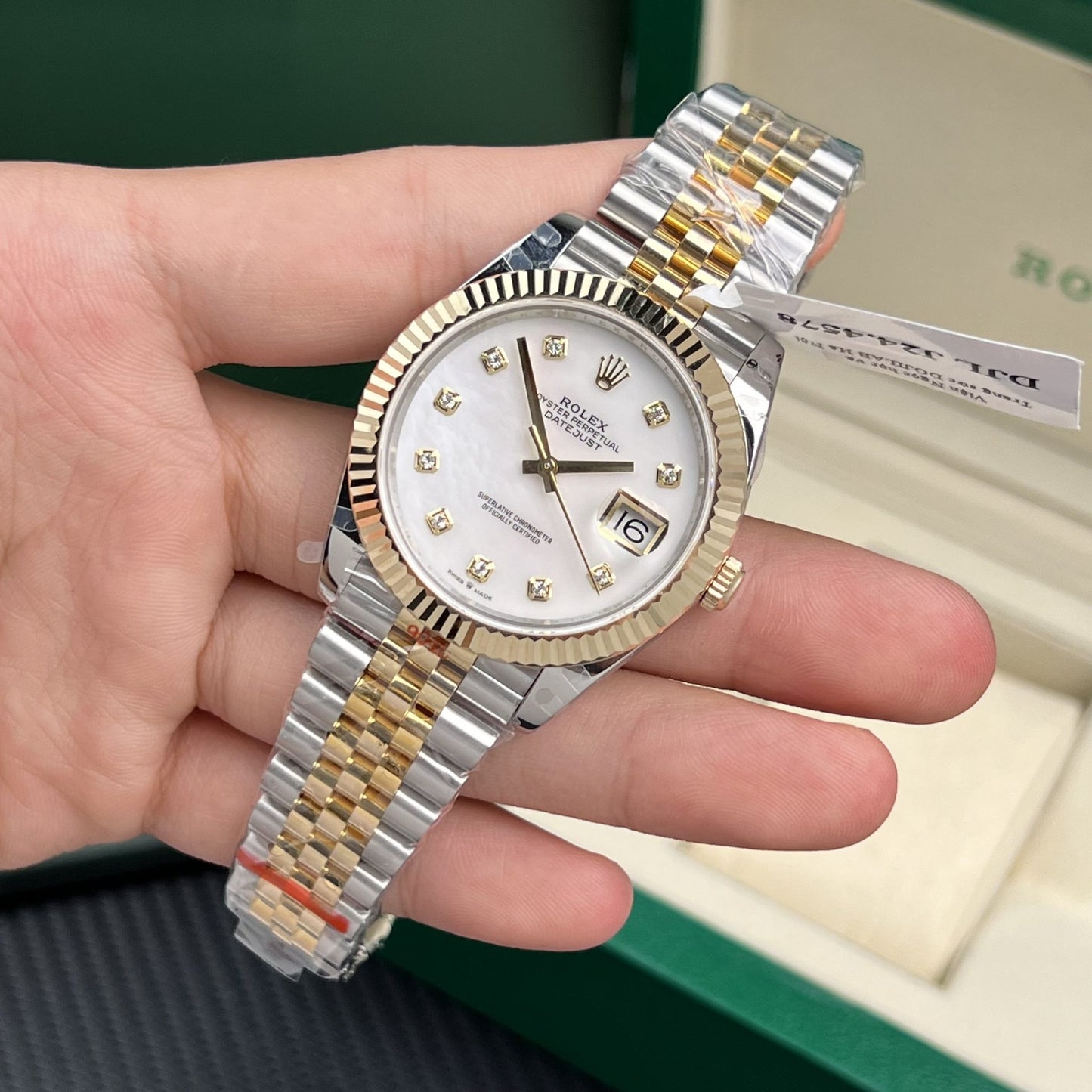 Rolex Replica Watch DateJust Gold Wrapped Mother Of Pearl Dial GM Factory 41mm