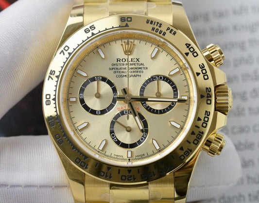 Rolex Best Replica Watch Daytona 126508 Yellow Dial Oyster Strap 40mm Clone