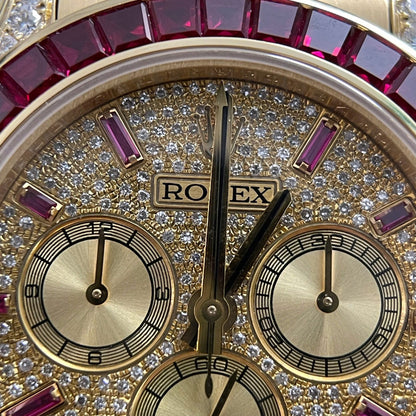 Rolex Cosmograph Daytona 126598TRU Replica Watch 18K Solid Gold + Ruby + Natural Diamonds 40mm Clone