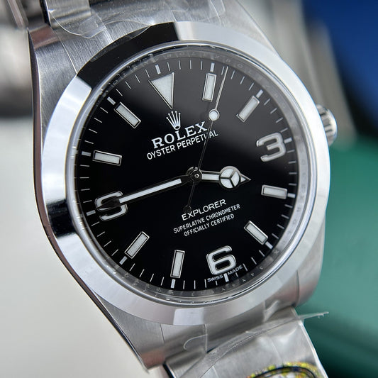 Rolex Explorer 214270 Black Dial Metal Wire 39mm Clean Factory