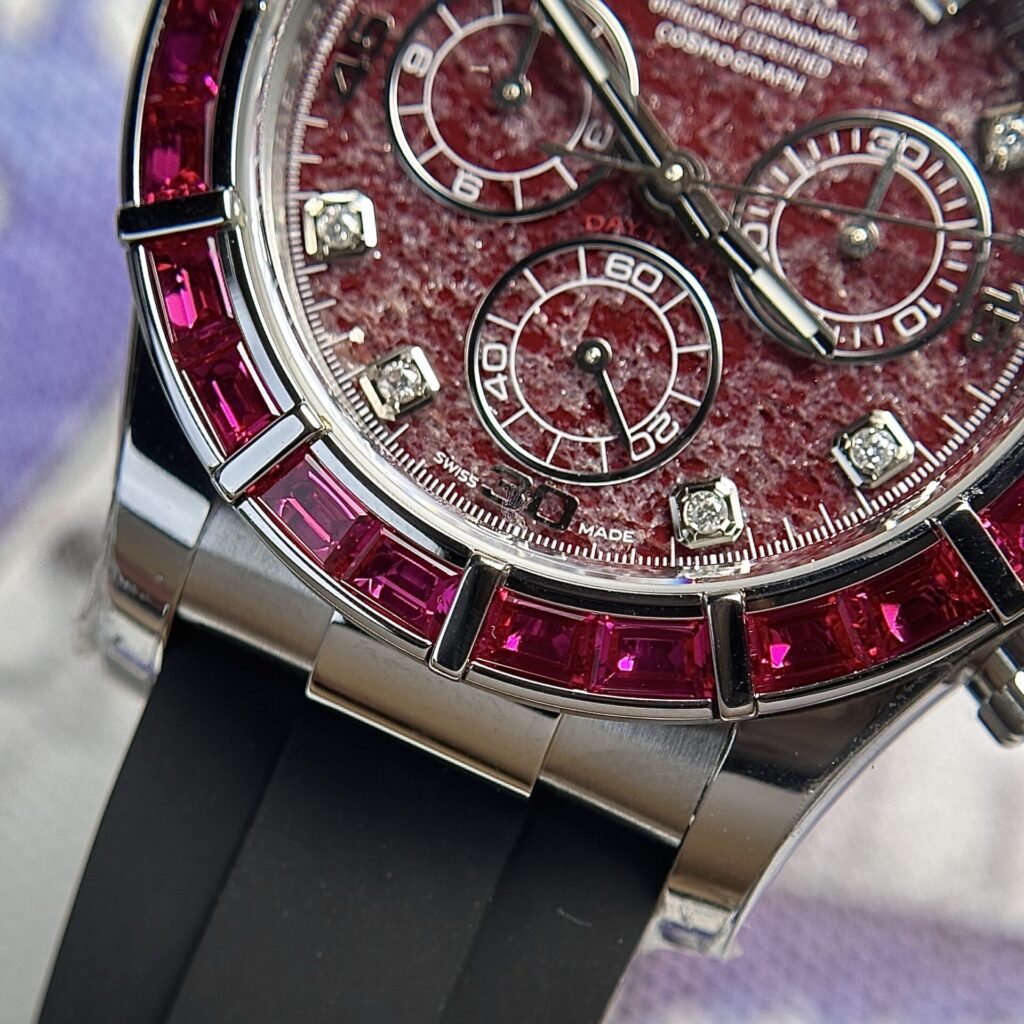 Rolex Best Replica Watch Daytona 116519 Dial Rubellite Rubber Strap 40mm Clone