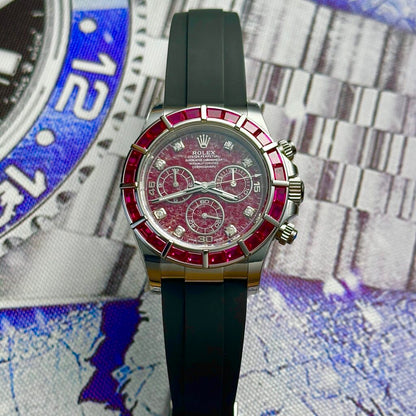 Rolex Best Replica Watch Daytona 116519 Dial Rubellite Rubber Strap 40mm Clone