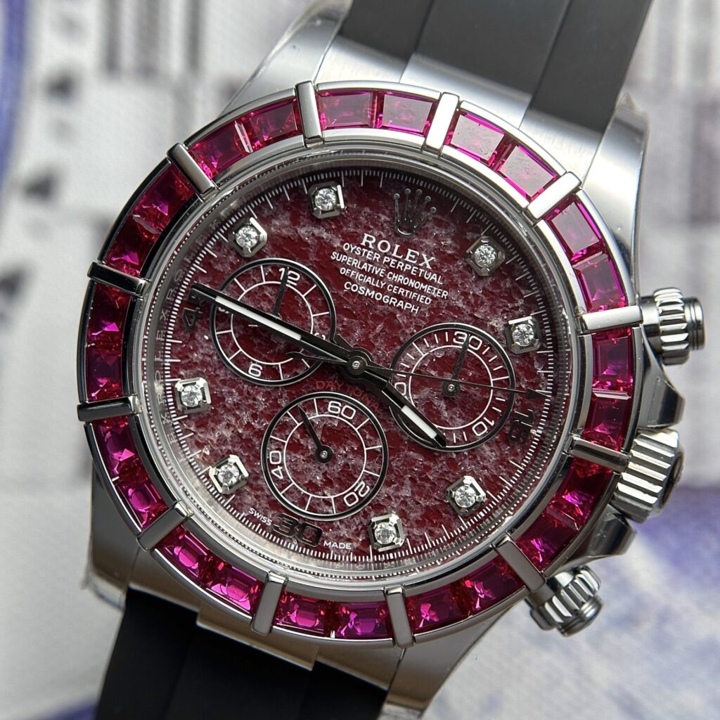 Rolex Best Replica Watch Daytona 116519 Dial Rubellite Rubber Strap 40mm Clone