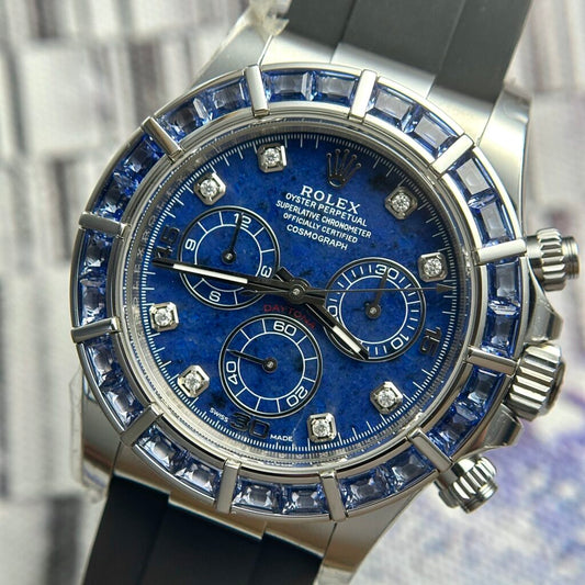 Rolex Best Replica Watches Daytona 116519 Sodalite Dial Rubber Strap 40mm Clone
