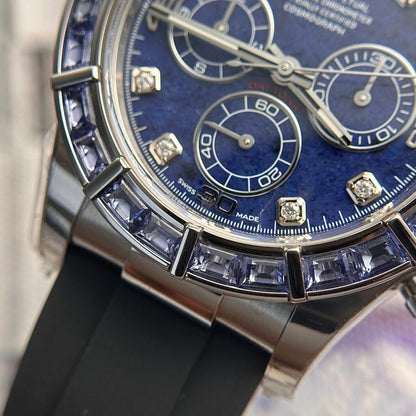Rolex Best Replica Watches Daytona 116519 Sodalite Dial Rubber Strap 40mm Clone