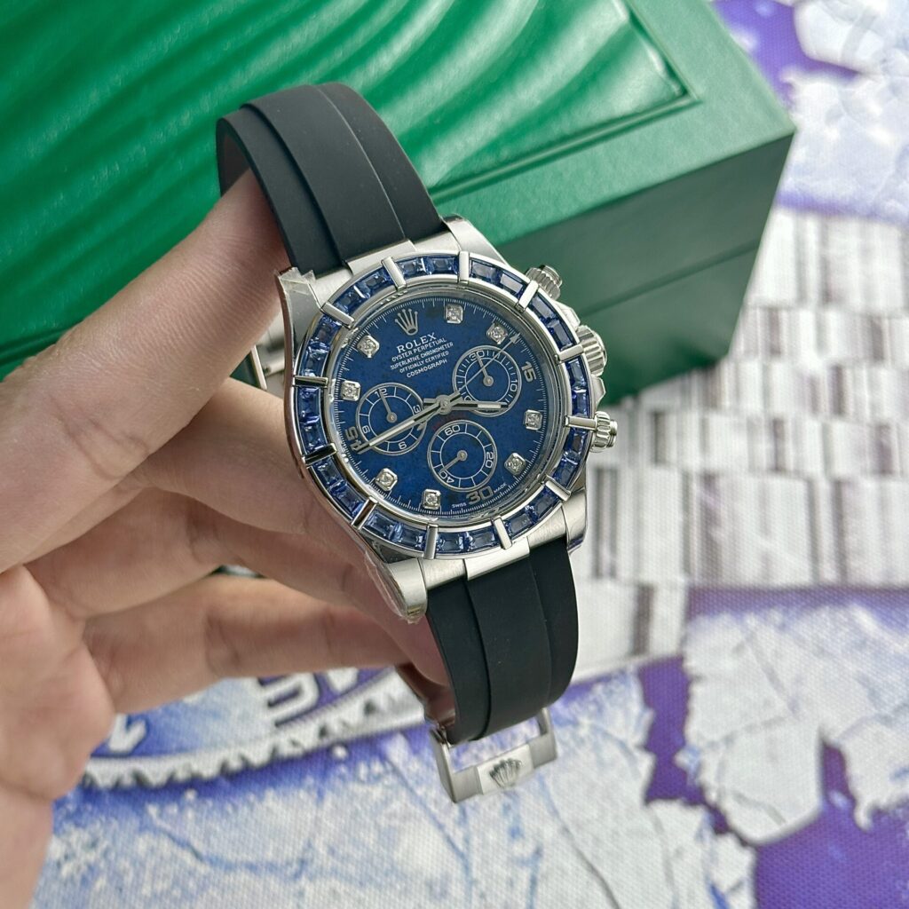 Rolex Best Replica Watches Daytona 116519 Sodalite Dial Rubber Strap 40mm Clone