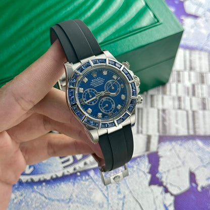 Rolex Best Replica Watches Daytona 116519 Sodalite Dial Rubber Strap 40mm Clone