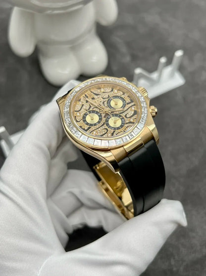Rolex Solid Gold Watch and Diamonds Daytona 116588TBR Eye Of Tiger 40mm Clone