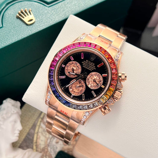 Rolex Best Replica Watch Cosmograph Daytona 116595RBOW Black Dial Noob Factory 40mm