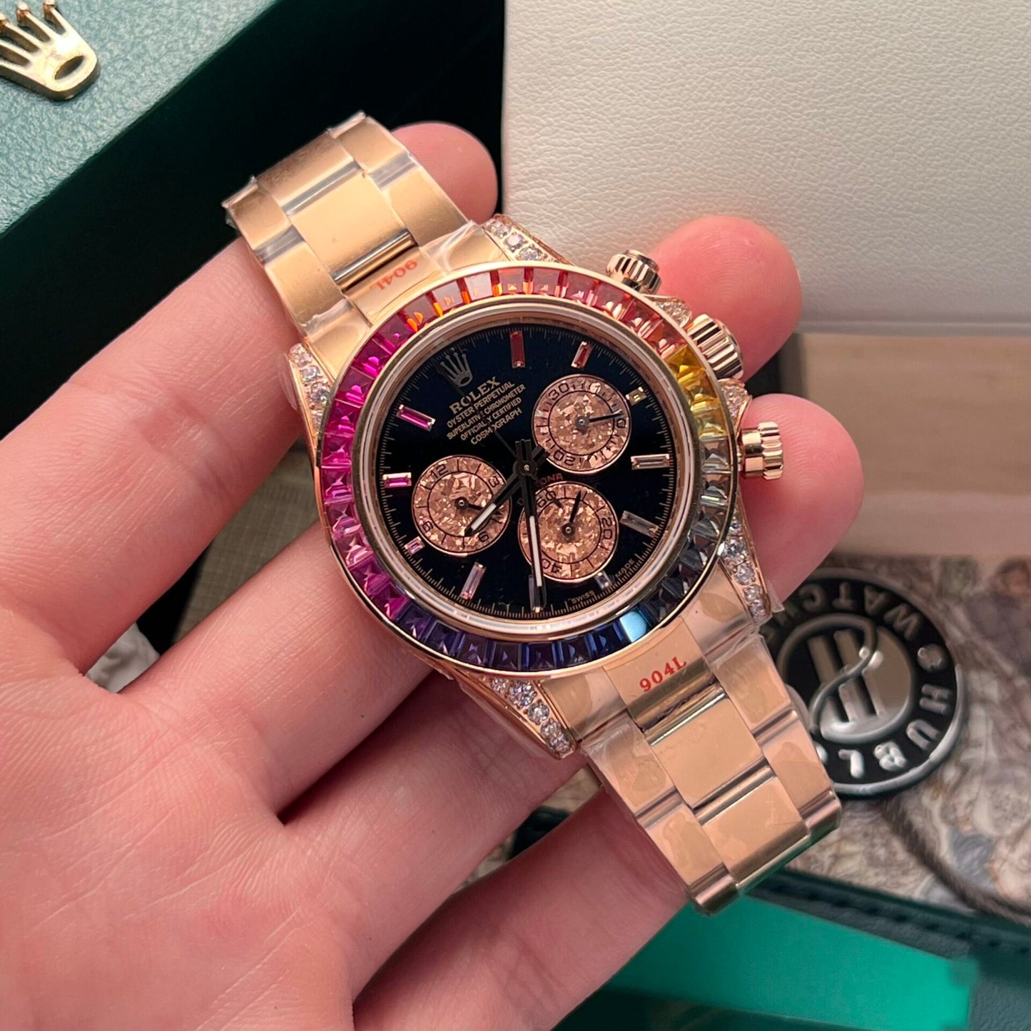 Rolex Best Replica Watch Cosmograph Daytona 116595RBOW Black Dial Noob Factory 40mm