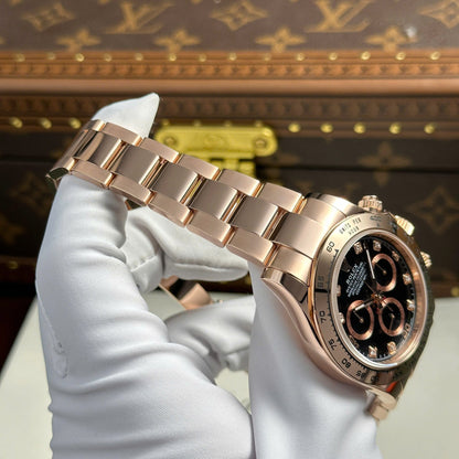 Rolex Cosmograph Daytona Dial Black Custom Gold Wrapped Replica Watch 40mm Clone
