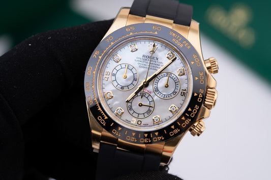 Rolex Cosmograph Daytona Custom Mother Of Pearl & Moissanite Diamonds Dial 40mm Clone