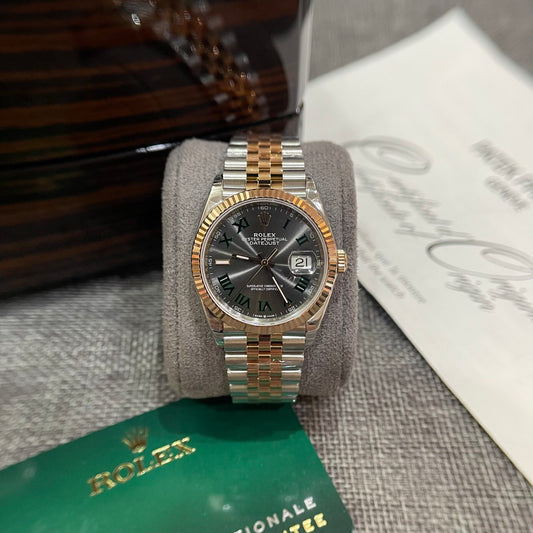 Rolex DateJust 126231 Wimbledon Dial Replica Watch Demi Strap VS Factory 36mm