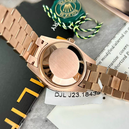 Rolex DateJust Gold Wrapped Moissanite Replica Watch With Chocolate Dial 31mm Clone